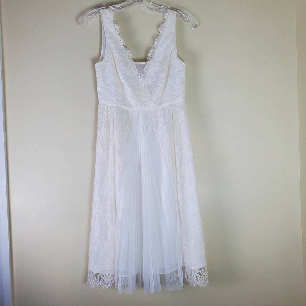 Anthropologie BHLDN Hitherto Bridal Wedding Off White Lace Slip Dress 0 Romantic